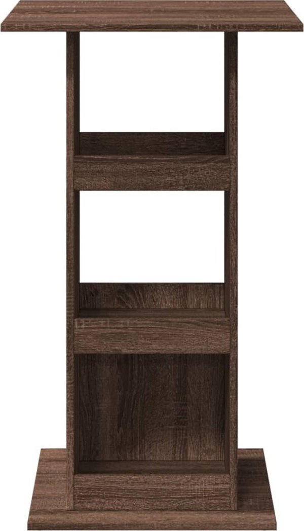 vidaXL Stolik barowy z polkami, brazowy dab, 60x60x102 cm