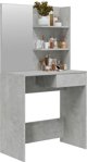 vidaXL Toaletka με Καθρέφτη, Γκρι Τσιμέντο, 74,5x40x141 cm