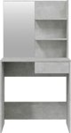 vidaXL Toaletka με Καθρέφτη, Γκρι Τσιμέντο, 74,5x40x141 cm