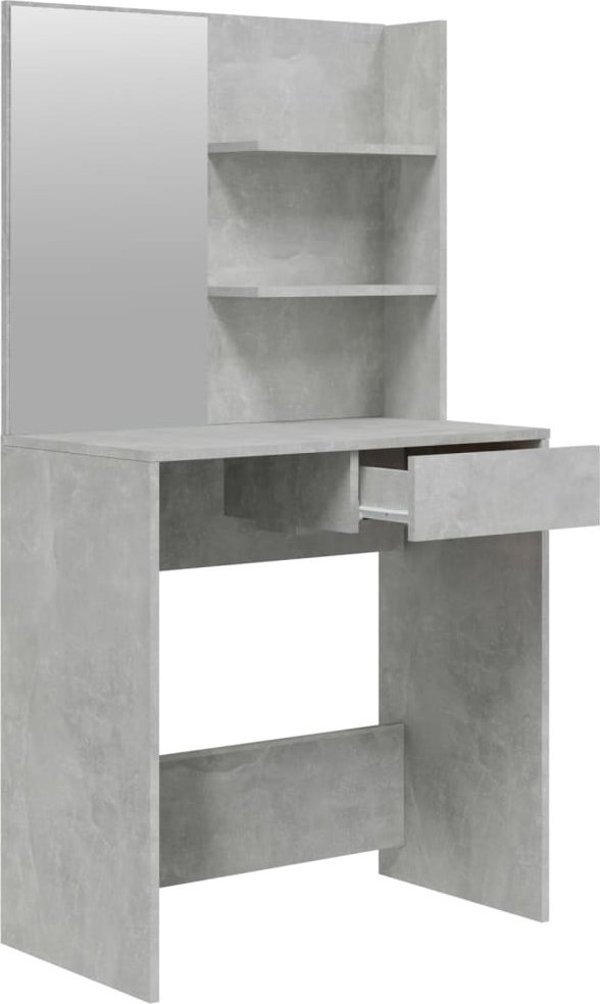 vidaXL Toaletka με Καθρέφτη, Γκρι Τσιμέντο, 74,5x40x141 cm