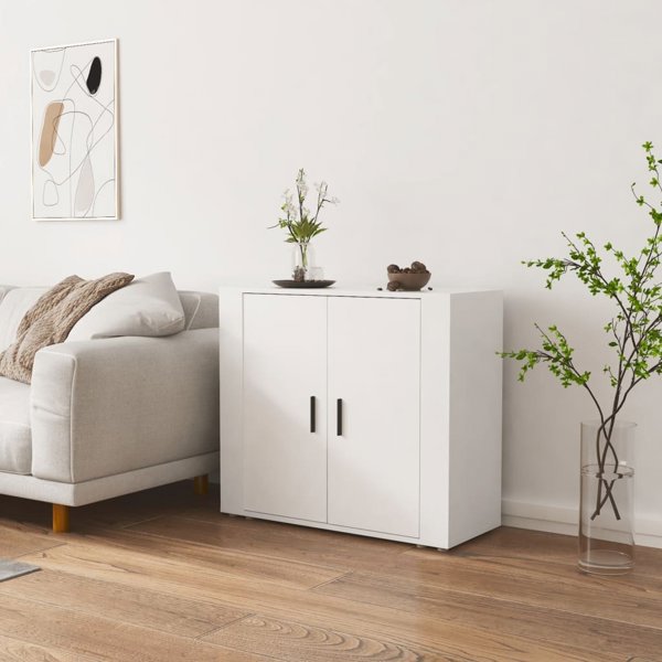 vidaXL Ντουλάπι, λευκό, 80x33x70 εκ., κατασκευασμένο από υλικό ξυλοειδές