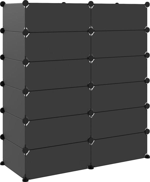 vidaXL vidaXL Stojak na buty, czarny, 94,5x36,5x106 cm, PP
