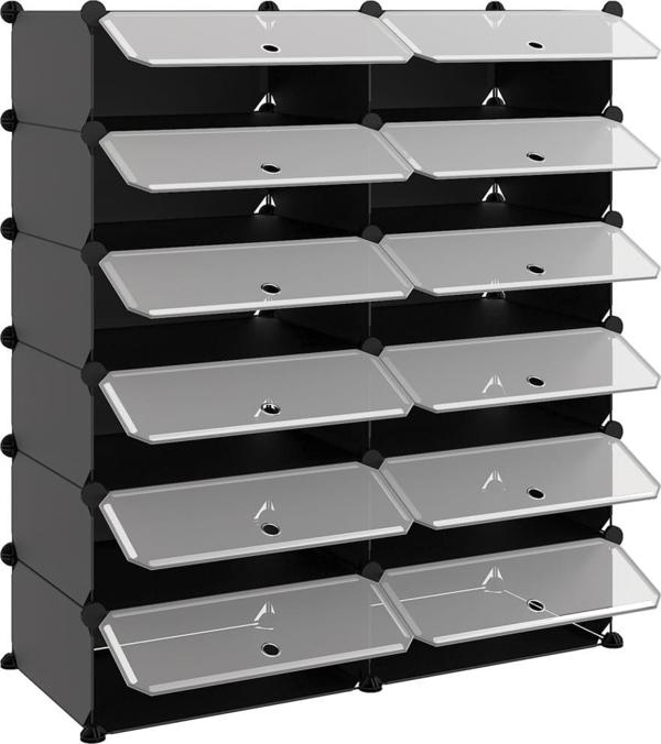 vidaXL vidaXL Stojak na buty, czarny, 94,5x36,5x106 cm, PP