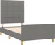 vidaXL Rama κρεβατιού με κεφαλάρι, σκούρο γκρι, 90x200 cm, επενδυμένη με ύφασμα