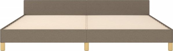 vidaXL Rama κρεβατιού με κεφαλάρι, χρώμα ταούπε, 200x200 εκ., επενδυμένη με ύφασμα