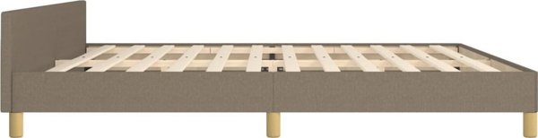 vidaXL Rama κρεβατιού με κεφαλάρι, χρώμα ταούπε, 200x200 εκ., επενδυμένη με ύφασμα