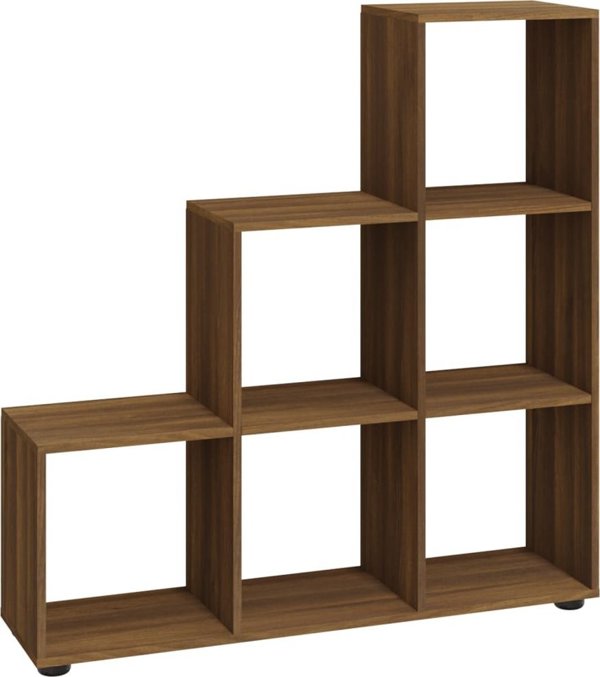 vidaXL Regal schodkowy, brazowy dab, 107 cm, material drewnopochodny