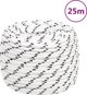 vidaXL Πλεγμένη ναυτική πλεξούδα, λευκή, 14mm x 25 m, πολυεστέρας