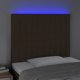 vidaXL Κεφαλάρι κρεβατιού με LED, σκούρο καφέ, 100x5x118/128 εκ., ύφασμα