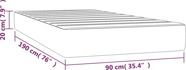vidaXL Στρώμα με θήκες σκούρο καφέ 90x190x20 cm ύφασμα