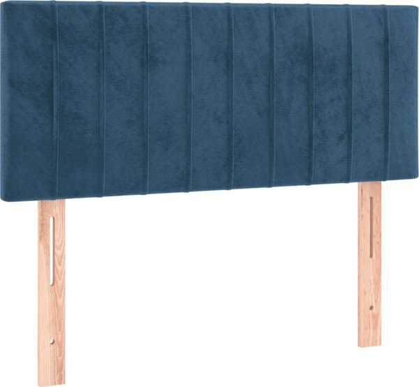 vidaXL Zaglowek do lozka ciemnoniebieski 100x5x78/88 cm aksamit