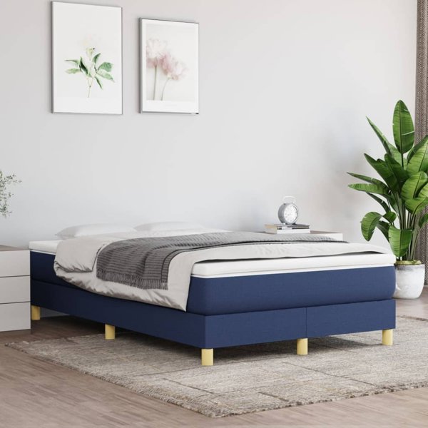 vidaXL Κρεβάτι Continental μπλε ύφασμα 120x200 cm