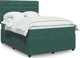 vidaXL Κρεβάτι continental με στρώμα, πράσινο, βελούδο, 140x190 εκ.