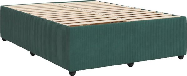 vidaXL Κρεβάτι continental με στρώμα, πράσινο, βελούδο, 140x190 εκ.