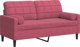 vidaXL Dwuosobowa sofa z poduszkami, winny czerwien, 140 cm, aksamit
