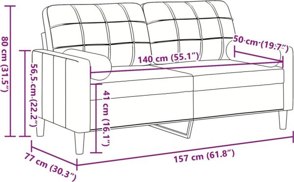 vidaXL Dwuosobowa sofa z poduszkami, winny czerwien, 140 cm, aksamit
