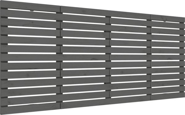 vidaXL Κεφαλάρι κρεβατιού, γκρι, 206x3x91,5 εκ, μασίφ πεύκο