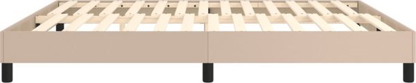 vidaXL Κοντινένταλ κρεβάτι cappuccino 160x200 cm με επένδυση από τεχνητό δέρμα