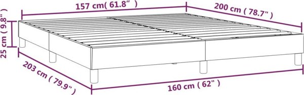 vidaXL Κοντινένταλ κρεβάτι cappuccino 160x200 cm με επένδυση από τεχνητό δέρμα