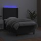 vidaXL Κρεβάτι κοντινένταλ με στρώμα και LED, μαύρο δέρμα PU 100x200cm