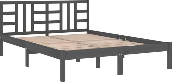 vidaXL Κρεβατοκάμαρα, γκρι, από μασίφ ξύλο, 200 x 200 cm