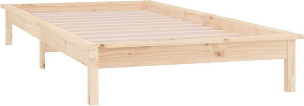 vidaXL Rama κρεβατιού με LED, 100x200 cm, μασίφ ξύλο