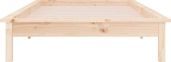 vidaXL Rama κρεβατιού με LED, 100x200 cm, μασίφ ξύλο
