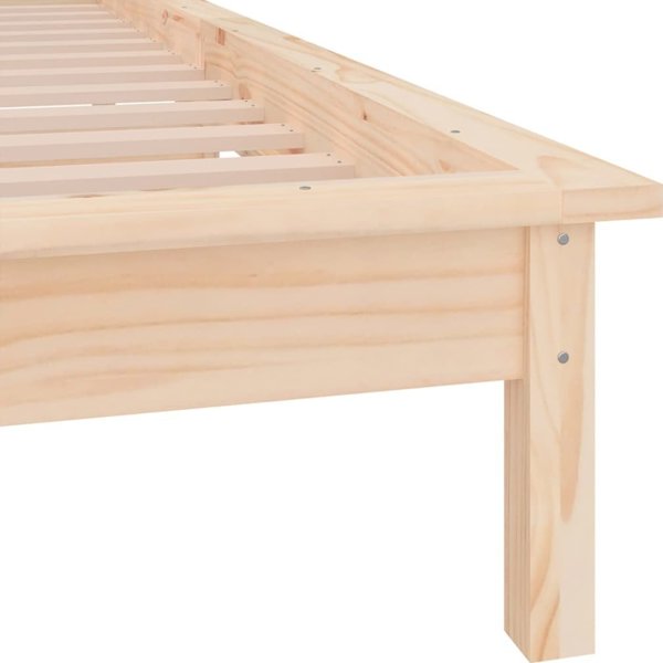 vidaXL Rama κρεβατιού με LED, 100x200 cm, μασίφ ξύλο