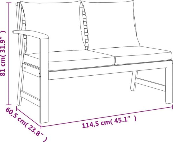 vidaXL vidaXL 5-cz zestaw mebli ogrodowych z poduszkami, lite drewno akacjowe