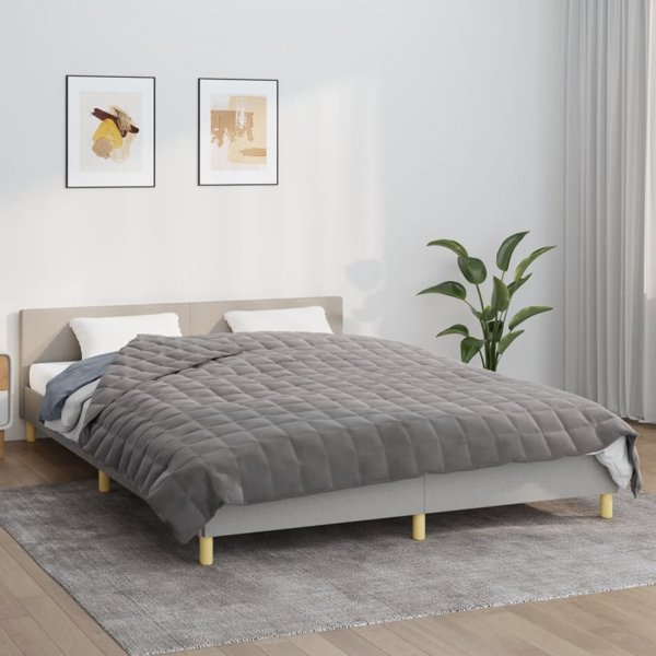 vidaXL Κουβέρτα βάρους, γκρι, 220x240 cm, 15 kg, ύφασμα