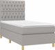 vidaXL Κρεβάτι continental με στρώμα, ανοιχτό γκρι, 90 x 190 cm, ύφασμα
