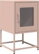 vidaXL Ροζ κομοδίνο 36x39x60,5 cm, ψυχρής έλασης χάλυβας