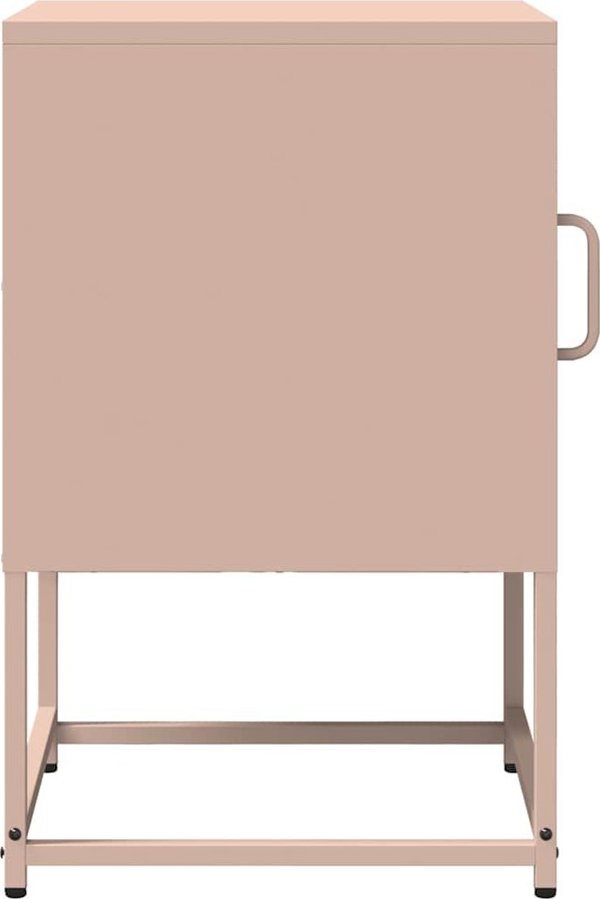 vidaXL Ροζ κομοδίνο 36x39x60,5 cm, ψυχρής έλασης χάλυβας