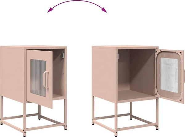 vidaXL Ροζ κομοδίνο 36x39x60,5 cm, ψυχρής έλασης χάλυβας