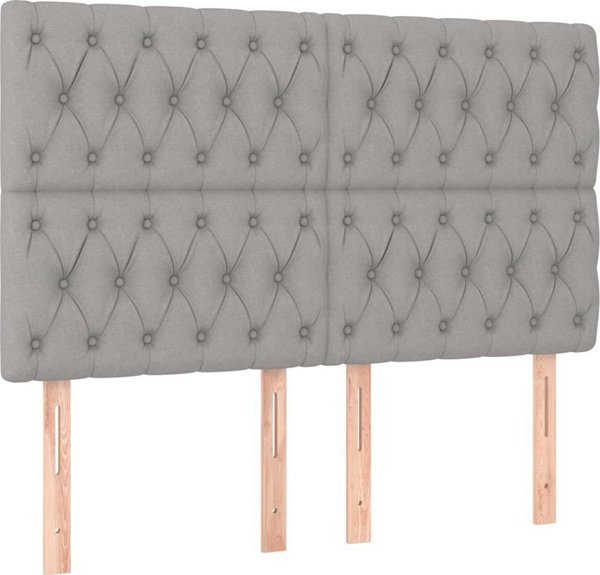 vidaXL Λουτζκο κοντινεταλνε με στρωμα, ανοιχτό γκρι, 160x200 εκ, υφασμα