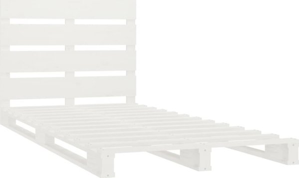 vidaXL Rama lozka, biala, 75x190 cm, lite drewno sosnowe, pojedyncza