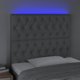 vidaXL Κεφαλάρι κρεβατιού με LED, ανοιχτό γκρι, 100x7x118/128 εκ., ύφασμα