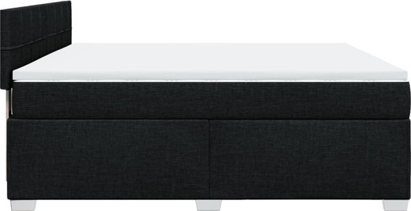 vidaXL Κρεβάτι continental με στρώμα, μαύρο, ύφασμα 180x200 cm