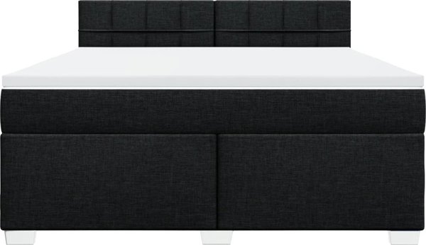 vidaXL Κρεβάτι continental με στρώμα, μαύρο, ύφασμα 180x200 cm