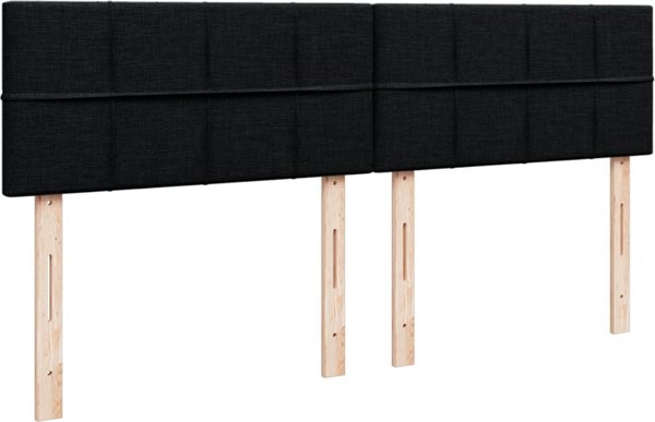 vidaXL Κρεβάτι continental με στρώμα, μαύρο, ύφασμα 180x200 cm