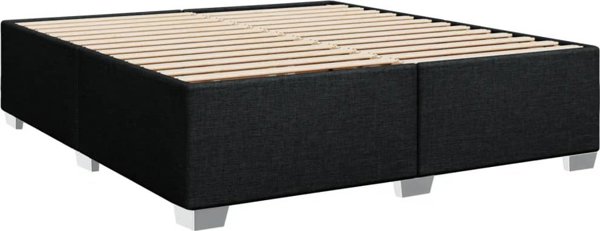 vidaXL Κρεβάτι continental με στρώμα, μαύρο, ύφασμα 180x200 cm