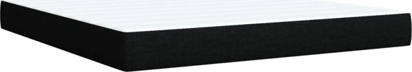 vidaXL Κρεβάτι continental με στρώμα, μαύρο, ύφασμα 180x200 cm