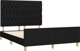vidaXL Rama κρεβατιού με κεφαλάρι, μαύρη, 140x190 cm, επενδυμένη με ύφασμα