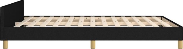 vidaXL Rama κρεβατιού με κεφαλάρι, μαύρη, 140x190 cm, επενδυμένη με ύφασμα