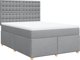 vidaXL Κρεβάτι continental με στρώμα, ανοιχτογκρι ύφασμα, 140x190 εκ.