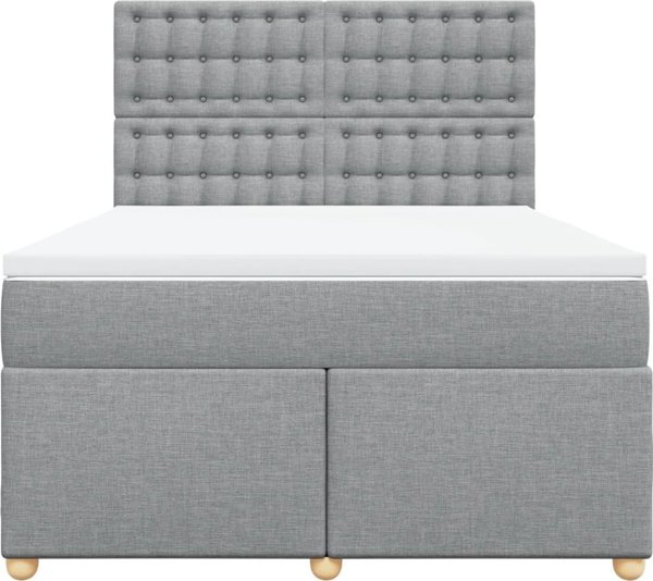 vidaXL Κρεβάτι continental με στρώμα, ανοιχτογκρι ύφασμα, 140x190 εκ.