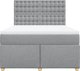 vidaXL Κρεβάτι continental με στρώμα, ανοιχτογκρι ύφασμα, 140x190 εκ.