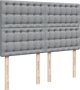 vidaXL Κρεβάτι continental με στρώμα, ανοιχτογκρι ύφασμα, 140x190 εκ.