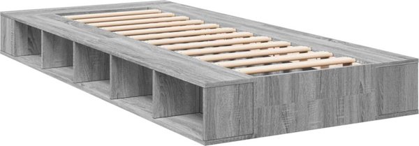 vidaXL Σκελετός κρεβατιού, γκρι δρυς σονόμα, 90x190 εκ, υλικό ξύλου