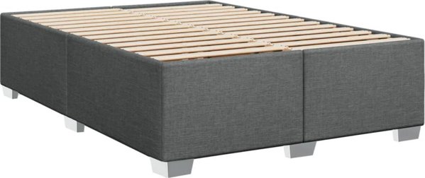 vidaXL Κρεβάτι Κοντινεντάλ με Στρώμα, Σκούρο Γκρι, ύφασμα, 160x200 cm